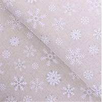 Obrázok ku produktu DEKORAČNÁ LÁTKA vianočná vločky s lurexom béžová