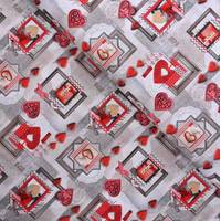 Obrázok ku produktu BAVLNENÁ LÁTKA vianočná obrázky sivá červená