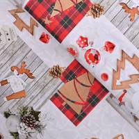 Obrázok ku produktu DEKORAČNÁ LÁTKA vianočná patchwork biela sivá zelená červená