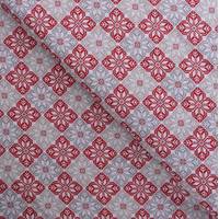 Obrázok ku produktu BAVLNENÁ LÁTKA vianočná hviezdy pletené sivá červená