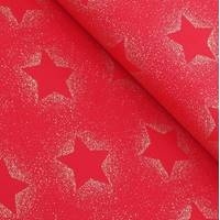 Obrázok ku produktu BAVLNENÁ LÁTKA vianočná hviezdy červená