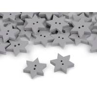 Obrázok ku produktu GOMBÍK DREVENÝ hviezda sivá 19mm