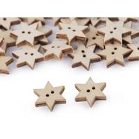 Obrázok ku produktu GOMBÍK DREVENÝ hviezda hnedá svetlá 19mm