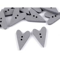 Obrázok ku produktu GOMBÍK srdce sivá 15 x 23 mm