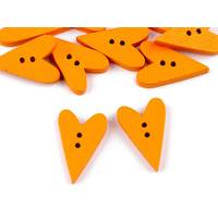 Obrázok ku produktu GOMBÍK srdce oranžová tmavá 15 x 23 mm