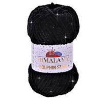 Obrázok ku produktu Pletacia priadza Himalaya DOLPHIN STAR 92111 čierna s lurexom