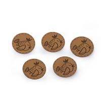 Obrázok ku produktu Nášivka štítok z eko kože vtáčik 3 hnedá