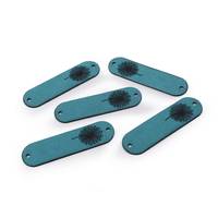 Obrázok ku produktu Nášivka štítok z eko kože púpava modrá tyrkysová