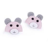 Obrázok ku produktu NÁŠIVKA dekorácia ružová sivá macko