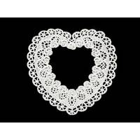 Obrázok ku produktu NÁŠIVKA dekorácia čipkované srdce biele