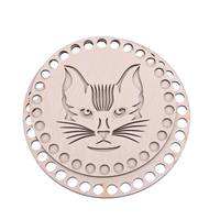 Obrázok ku produktu Drevené dno na košík okrúhle vyrezávané mačka 1bal