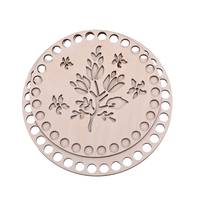 Obrázok ku produktu Drevené dno na košík okrúhle vyrezávané tulipán 1bal