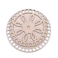 Obrázok ku produktu Drevené dno na košík okrúhle vyrezávané kvety 9 1bal