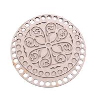 Obrázok ku produktu Drevené dno na košík okrúhle vyrezávané kvety 10 1bal