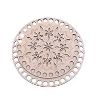 Obrázok ku produktu Drevené dno na košík okrúhle vyrezávané kvety 11 1bal