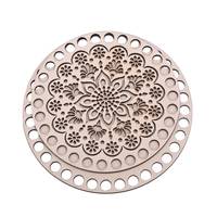 Obrázok ku produktu Drevené dno na košík okrúhle vyrezávané kvety