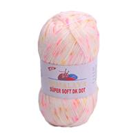 Obrázok ku produktu Pletacia priadza HIMALAYA Super Sfot DK Dot 76004 biela ružová žltá oranžová