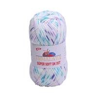 Obrázok ku produktu Pletacia priadza HIMALAYA Super Sfot DK Dot 76006 biela fialová zelená modrá
