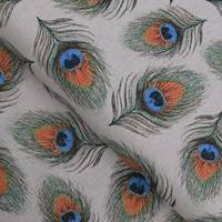 Obrázok ku produktu DEKORAČNÁ LÁTKA jednofarebná béžová ražná pávie pero