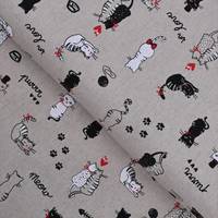 Obrázok ku produktu DEKORAČNÁ LÁTKA jednofarebná béžová ražná mačka