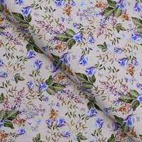 Obrázok ku produktu BAVLNENÁ LÁTKA lúčne kvety béžová zelená fialová