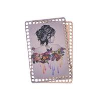 Obrázok ku produktu Drevené dno na košík maľované žena