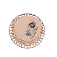 Obrázok ku produktu Drevené dno na košík okrúhle maľované tvár