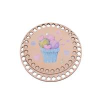 Obrázok ku produktu Drevené dno na košík okrúhle maľované košík