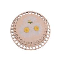 Obrázok ku produktu Drevené dno na košík okrúhle maľované kvety margarétka