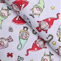 Obrázok ku produktu DEKORAČNÁ LÁTKA vianočná trpaslíkovia