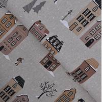 Obrázok ku produktu DEKORAČNÁ LÁTKA domčeky béžová