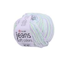 Obrázok ku produktu Pletacia priadza YarnArt JEANS SOFT COLORS 6201 modrá zelená fialová biela