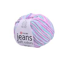 Obrázok ku produktu Pletacia priadza YarnArt JEANS SOFT COLORS 6202 zelená modrá ružová biela