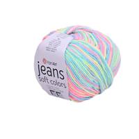 Obrázok ku produktu Pletacia priadza YarnArt JEANS SOFT COLORS 6204 zelená modrá ružová