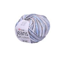 Obrázok ku produktu Pletacia priadza YarnArt JEANS SOFT COLORS 6210 modrá sivá biela hnedá