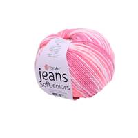 Obrázok ku produktu Pletacia priadza YarnArt JEANS SOFT COLORS 6206 biela ružová neonová fialová