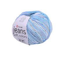 Obrázok ku produktu Pletacia priadza YarnArt JEANS SOFT COLORS 6203 biela modrá sivá