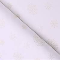 Obrázok ku produktu DEKORAĆNÁ LÁTKA vianočná lurexová smotanová zlatá strieborná vločka