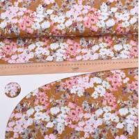 Obrázok ku produktu BAVLNENÝ ÚPLET kvety okrová biela ružová zelená fialová