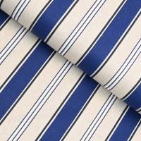 Obrázok ku produktu DEKORAČNÁ LÁTKA prúžok modrá biela ražná 1