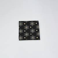 Obrázok ku produktu Balíček 20cm BAVLNENÁ LÁTKA vianočné hviezdy čierna zlatá