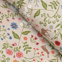 Obrázok ku produktu DEKORAČNÁ LÁTKA kvety a zvieratká ražná