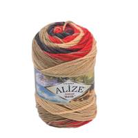 Obrázok ku produktu Pletacia priadza Alize BURCUM BATIK 7399 béžová červená