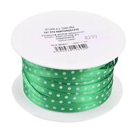 Obrázok ku produktu Atlasová stuha 5mm/5,80m zelená bodkovaná
