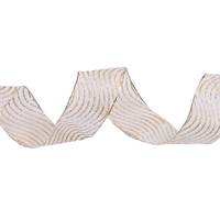 Obrázok ku produktu Lurexová stuha s drôtom 40mm/1m smotanová zlatá