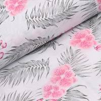 Obrázok ku produktu BAVLNENÁ LÁTKA mušelin biela sivá ružová