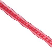 Obrázok ku produktu Stuha kvietkovaná s drôtom 40mm červená