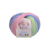 Obrázok ku produktu Pletacia vlna Alize BABY WOOL BATIK 4004 béžová fialová zelená