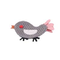 Obrázok ku produktu NÁŠIVKA háčkovaná dekorácia vtáčik sivá