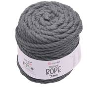 Obrázok ku produktu Špagát na macrame techniku YarnArt MACRAME ROPE 9mm 758 sivá tmavá